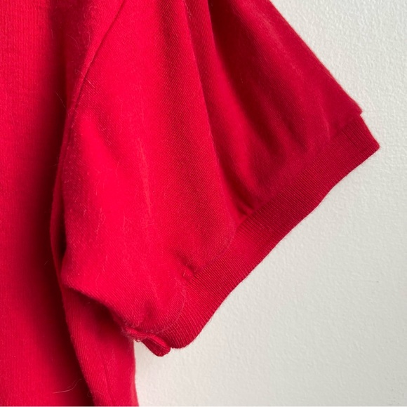 Vintage 80s Mens Ralph Lauren Red Cotton Polo Shirt Made in USA Small - Picture 3 of 5
